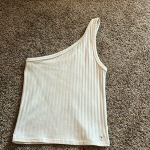 Never worn white one shoulder tank top